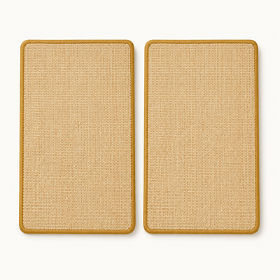 Lot de deux planches à griffer en sisal, vue d'ensemble sur fond neutre