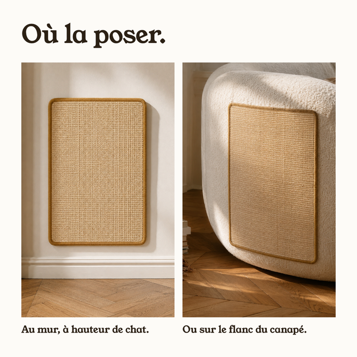 La planche fixée au mur ou plaquée sur le flanc du canapé