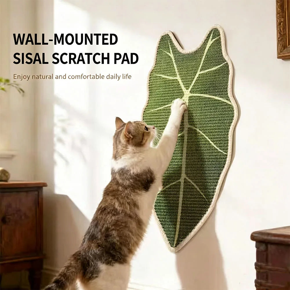 Griffoir mural en sisal, forme feuille