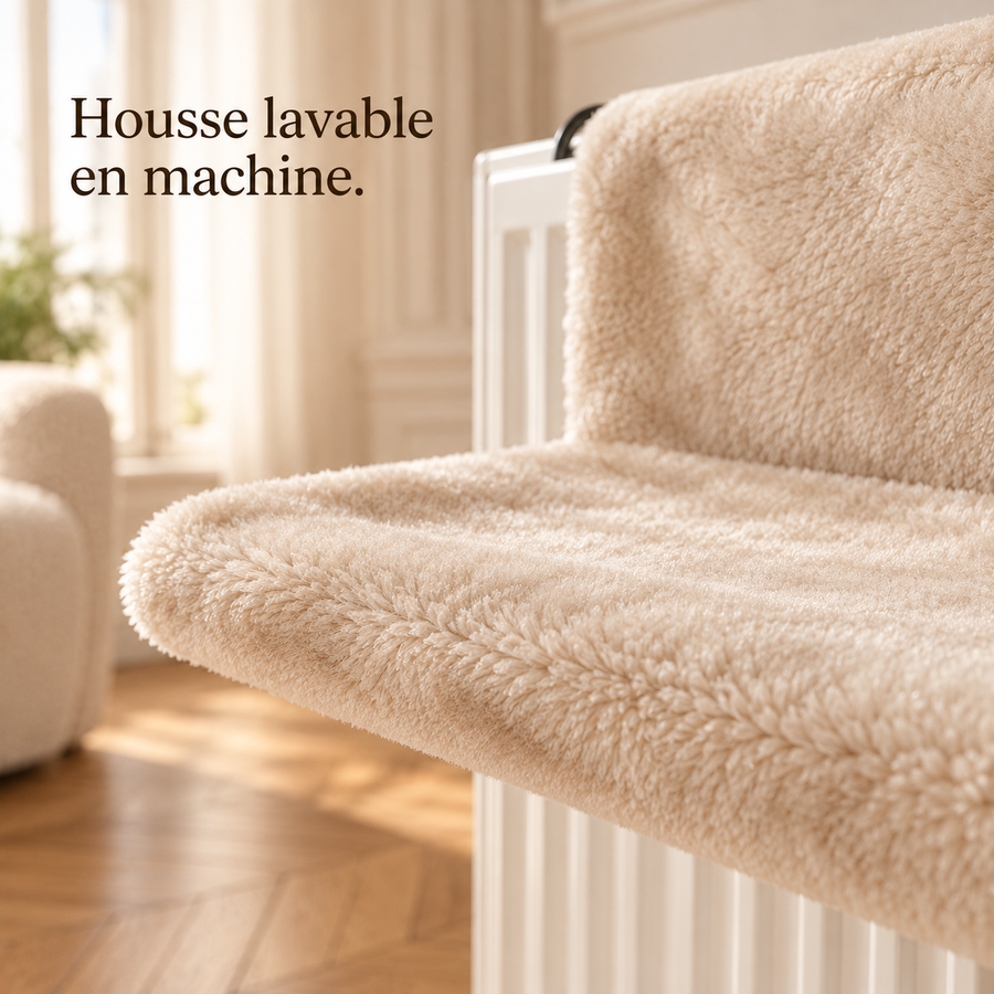 Peluche beige du hamac de radiateur, vue de près