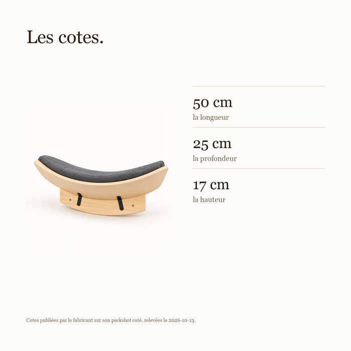 Cotes du perchoir mural : 50, 25 et 17 cm