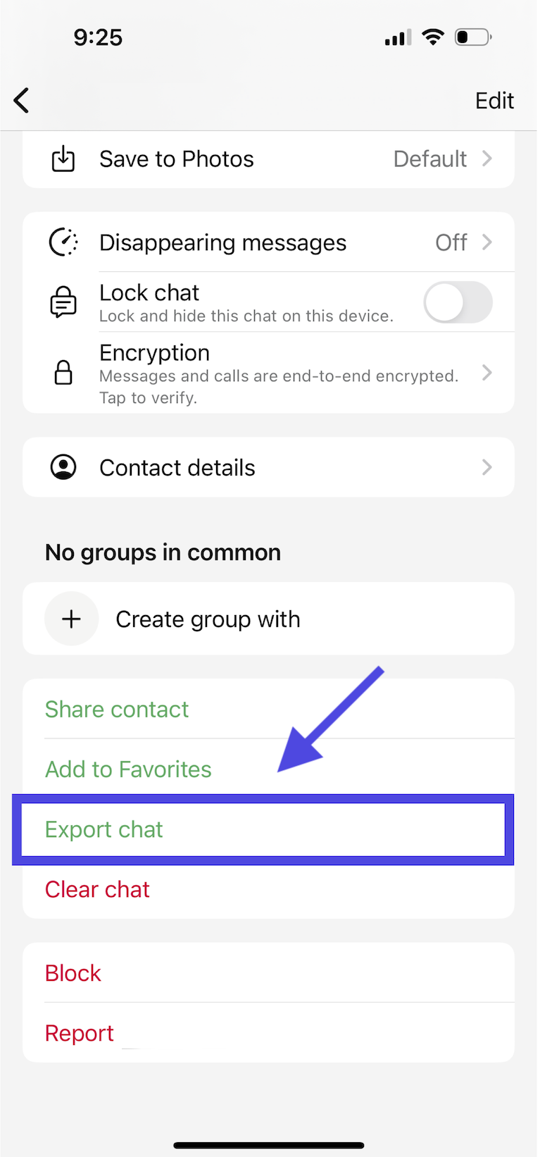 Export WhatsApp chat