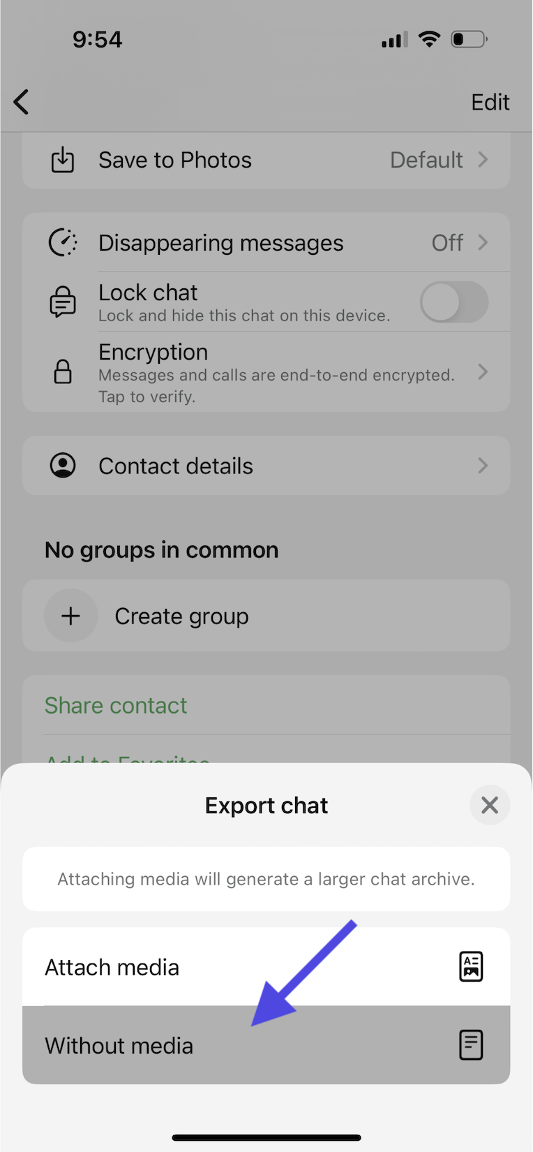 Save exported WhatsApp chat